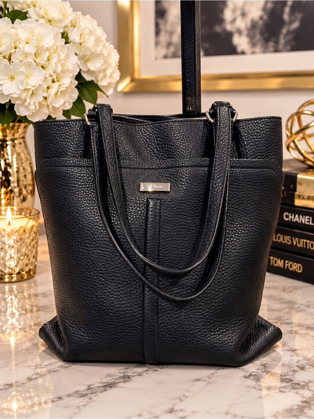 Cole Haan Black Leather Tote Bag by Dooney & Bourke